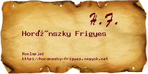 Horánszky Frigyes névjegykártya
